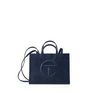 Medium navy telfar shopping bag